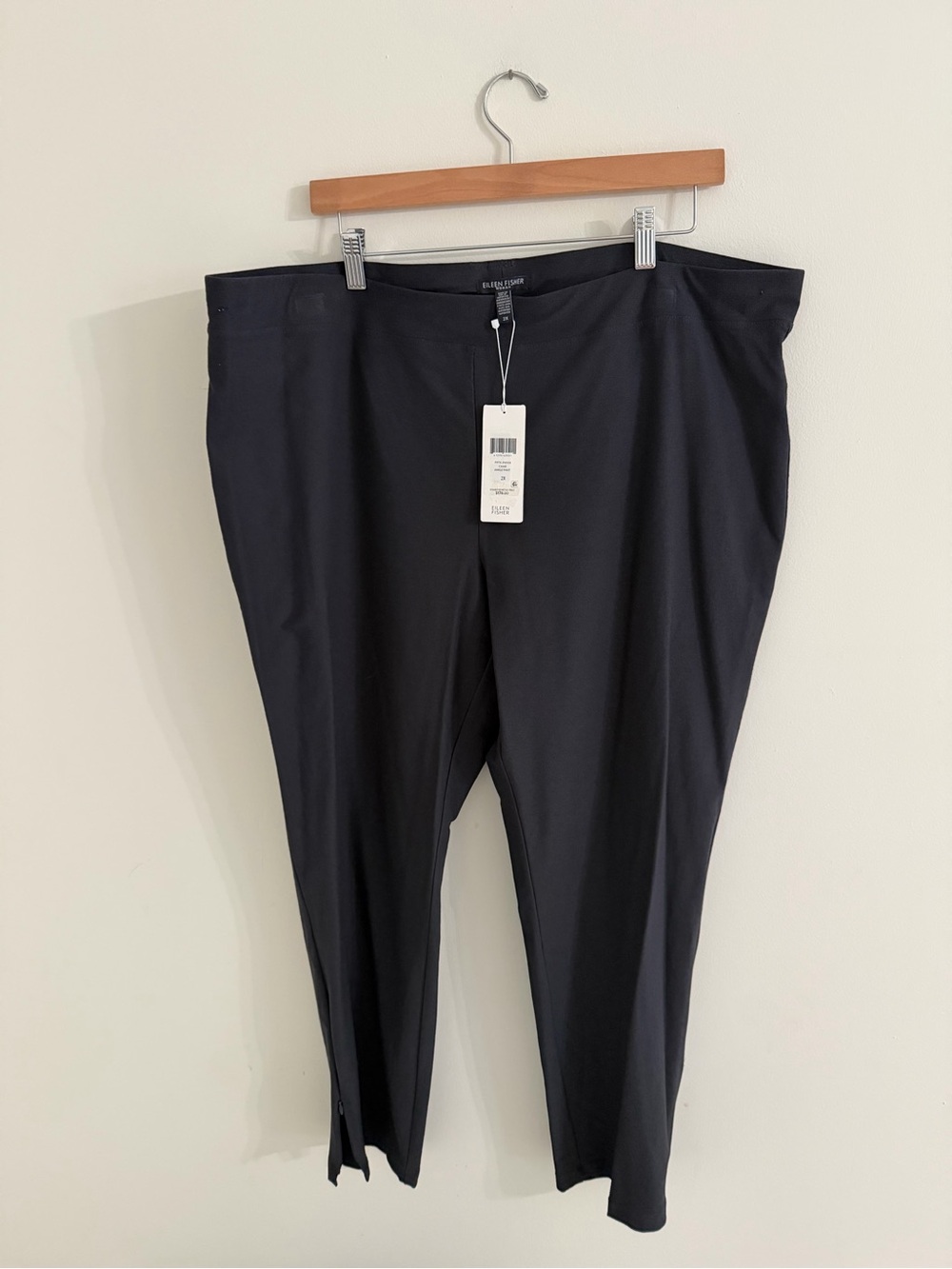2X NWT EILEEN FISHER GRAPHITE WASHABLE STRETCH CREPE LANTERN ANKLE PANTS